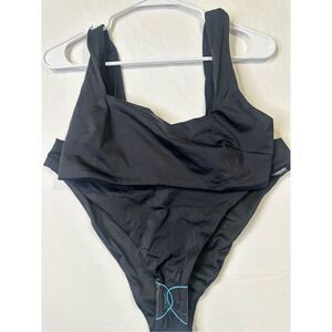 ASOS black bikini top and bottom plus an extra green bottom, size 12 & 14